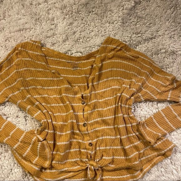 American Eagle Outfitters Yellow Striped Sweater - Picture 4 of 4